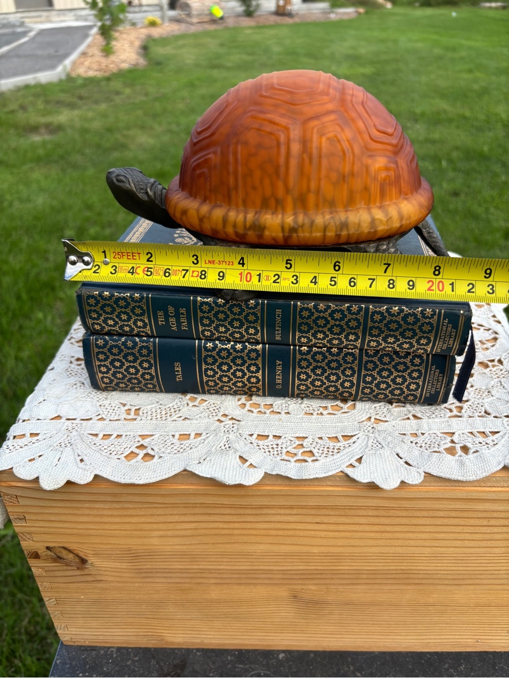 Vintage Turtle Lamp Amber Tiffany Style Glass Brass Base Tortoise Night Light - Picture 9 of 11
